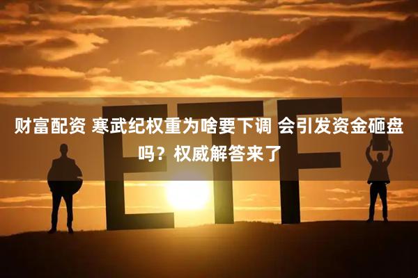 财富配资 寒武纪权重为啥要下调 会引发资金砸盘吗？权威解答来了